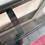 Black Lacquer Painted Console Table with Smoked Glass