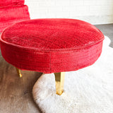 Gorgeous Red Chair with Footstool