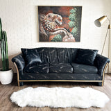 Post Mod Black Silk Couch