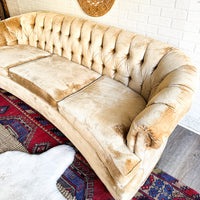 Vintage Gold Velvet Chesterfield Couch