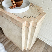Post Mod Marble Geometric Hallow Entry Table