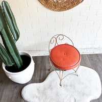 Small Orange Brass Vanity Chair