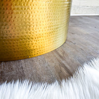 Gold Hammered Drum Coffee Table