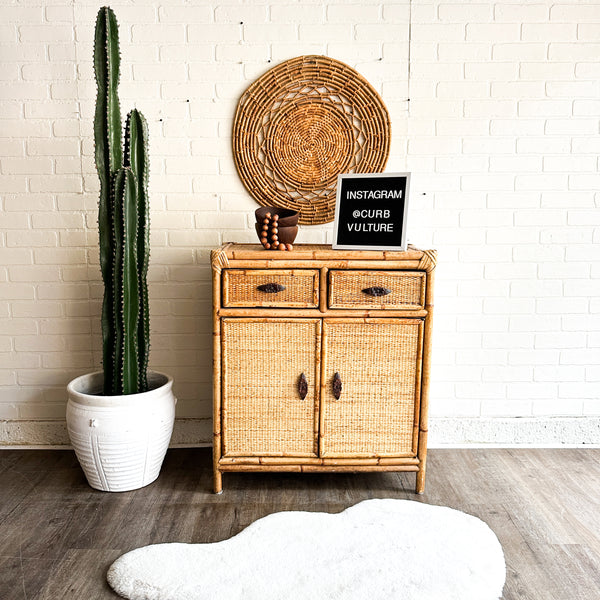 Vintage Pier One Bamboo Cabinet