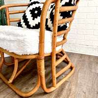 Pair of Bamboo Chairs with Cushions