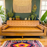 Vegan Leather Camel Brown Sofa