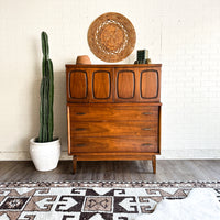 Vintage Mid Century Tall Boy Dresser