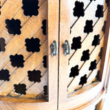 Vintage Lattice Side Table with Storage