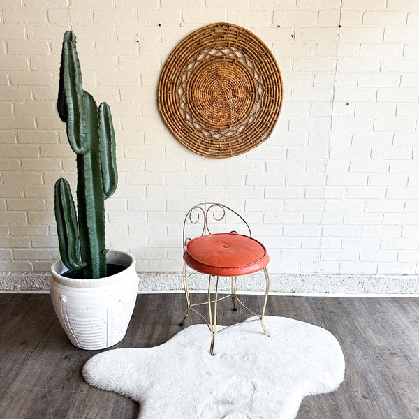 Small Orange Brass Vanity Chair