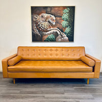 Vegan Leather Camel Brown Sofa