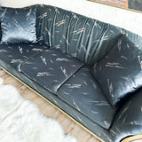 Post Mod Black Silk Couch