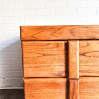 Pair of Solid Oak Brutalist Style Side Tables