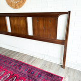 Atomic Starburst Walnut MCM King Headboard