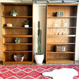 Pair of Large Real Wood Vintage Bookcases - Adjustable Shelving 84x42x12