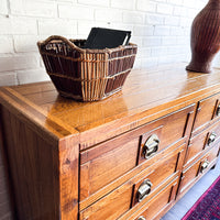 Solid Oak Vintage Clipper Ship Dresser by Dixie