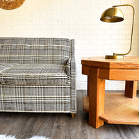 Vintage Houndstooth Sleeper Sofa with Clean Mattress