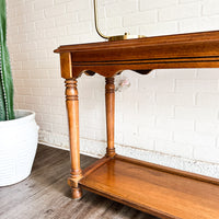 Vintage Smoked Glass Entry Console Table