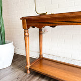 Vintage Smoked Glass Entry Console Table