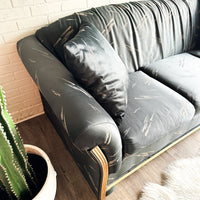 Post Mod Black Silk Couch