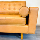 Vegan Leather Camel Brown Sofa