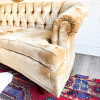 Vintage Gold Velvet Chesterfield Couch