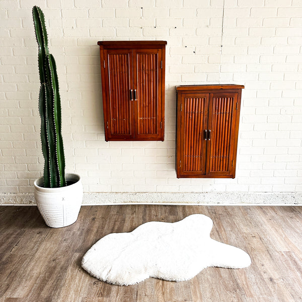 Pair of Vintage Bamboo Wall Shelves