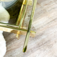 Stacked Gold Brass & Glass Hollywood Regency Coffee Table