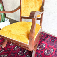 Vintage Velvet Yellow Rocker