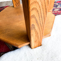 Vintage Octogon Oak Side Table