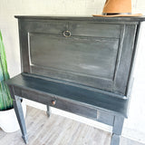 Vintage Charcoal Gray Secretary Desk