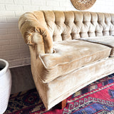 Vintage Gold Velvet Chesterfield Couch