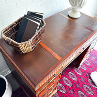 Antique Leather Topped Desk