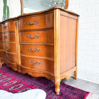 Vintage French Provincial Dresser with Mirror