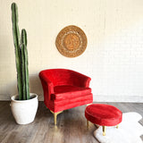 Gorgeous Red Valentine’s Day Chair with Footstool