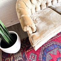 Vintage Gold Velvet Chesterfield Couch