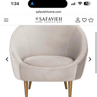 Safavieh Couture Razia Channel Tufted Tub Chair - Pale Taupe