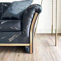 Post Mod Black Silk Loveseat