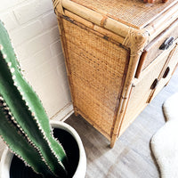 Vintage Pier One Bamboo Cabinet