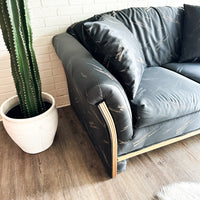 Post Mod Black Silk Loveseat