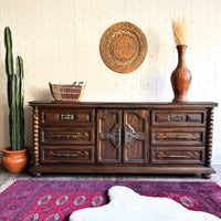 Vintage Spanish Mediterranean 9-Drawer Dresser