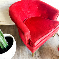 Gorgeous Red Valentine’s Day Chair with Footstool