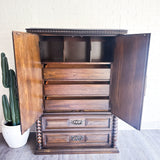 Vintage Mediterranean Armoire Dresser