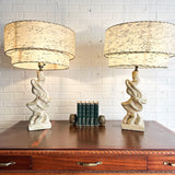 Pair of MCM 1950s Fiberglass Shade Lamps
