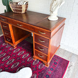 Antique Leather Topped Desk