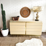 Vintage Post Modern Cream Lacquer Dresser