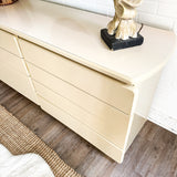 Vintage Post Modern Cream Lacquer Dresser