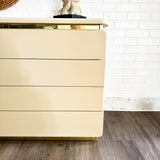 Vintage Post Modern Cream Lacquer Dresser