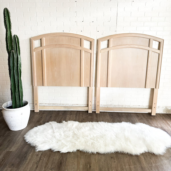 Pair of Vintage Stanley Blonde Twin Headboard