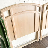 Pair of Vintage Stanley Blonde Twin Headboard