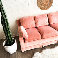 Pink Velvet Vintage Couch